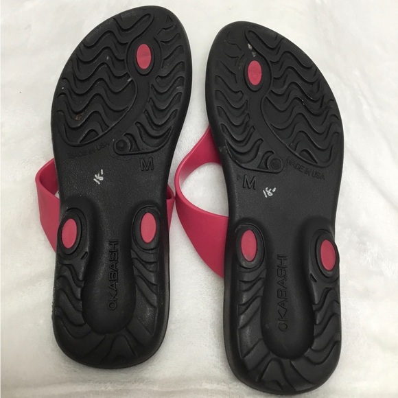 Pink Okabashi Women’s flip flops SZ M - Picture 5 of 6